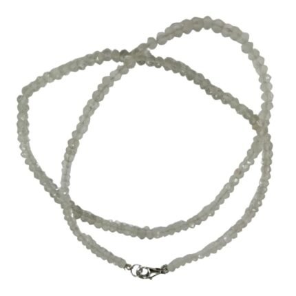 Pearlz Ocean Green Amethyst Necklace for Women – 18" Graduated Faceted Rondelle Beads Jewelry in 925 Sterling Silver, Calming & Elegant Design