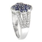 Pearlz Ocean Women’s Quatrefoil Cocktail Ring – Iolite & White Topaz Gemstones – 925 Sterling Silver, Elegant Statement Jewelry - Image 3