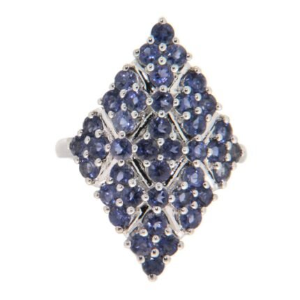 Pearlz Ocean Ladies Natural Iolite Round Cut Ring – 925 Sterling Silver – Elegant Lavender Fashion Accessory – Hypoallergenic Jewelry for Women