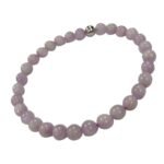 Pearlz Ocean Kunzite Stretch Bracelet 7.5-8 inch AAA Grade Natural Kunzite Healing Energy Jewelry for Ladies 925 Sterling Silver Meditation Wear - Image 2