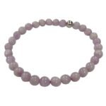 Pearlz Ocean Kunzite Stretch Bracelet 7.5-8 inch AAA Grade Natural Kunzite Healing Energy Jewelry for Ladies 925 Sterling Silver Meditation Wear