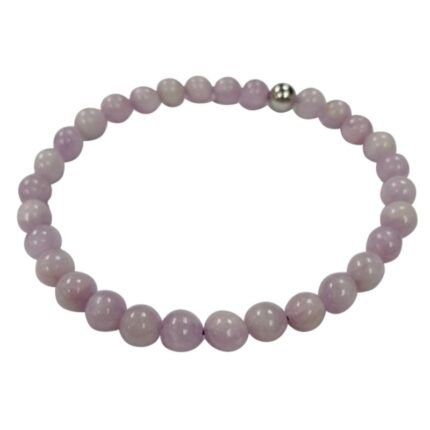 Pearlz Ocean Kunzite Stretch Bracelet 7.5-8 inch AAA Grade Natural Kunzite Healing Energy Jewelry for Ladies 925 Sterling Silver Meditation Wear