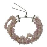 Pearlz Ocean Ladies Natural Stone Kunzite Bracelet – 3 Lines, 7.5" + 5" Adjustable Slider – Healing Gemstone Jewelry in 925 Sterling Silver – Stylish All-Day Wear - Image 3