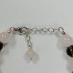 Pearlz Ocean Rose Quartz & Smokey Quartz Bracelet – 925 Sterling Silver – Natural Gemstone Ladies Bracelet – 7"+2" Extension – Fancy Design – Emotional Balance Jewelry - Image 4
