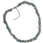 Pearlz Ocean Aquamarine Necklace for Women – 18"+3" Natural Rondelle Gemstone Chips Jewelry in 925 Sterling Silver, Calming & Unique Design - Image 3