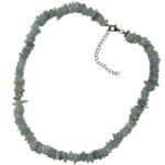 Pearlz Ocean Aquamarine Necklace for Women – 18"+3" Natural Rondelle Gemstone Chips Jewelry in 925 Sterling Silver, Calming & Unique Design - Image 2