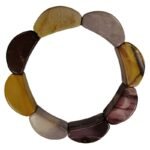 Pearlz Ocean Natural Mookaite Stretch Bracelet 7.5-8 inch 13x27mm Bicone Gemstones Peace & Stress Relief Bracelet Emotional Balance