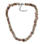 Pearlz Ocean Pink Opal Necklace for Women – 20" Knotted Natural Gemstone Chips Jewelry in 925 Sterling Silver, Spiritual Healing & Emotional Balance