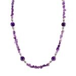 Pearlz Ocean Amethyst Crystal Necklace for Women – 21" Natural Beaded Gemstone Jewelry in 925 Sterling Silver, Chakra Healing, Calming & Stylish Design
