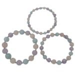 Pearlz Ocean Multi Stone Stretch Bracelet 7-7.5 inch, Natural Amethyst Aquamarine Morganite Crystal Beads for Ladies, 925 Sterling Silver, Elegant Colorful Design - Image 2