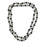 Pearlz Ocean Ladies 36" White & Smoky Quartz Necklace – Knotted Round Beads – Natural Stone Gift Jewelry – Elegant, Versatile Design for Women