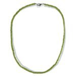 Pearlz Ocean Peridot Necklace for Women – 18" Faceted Rondelle Beads Jewelry in 925 Sterling Silver, Natural Green Gemstone Shine for Everyday Wear - Image 2