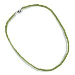 Pearlz Ocean Peridot Necklace for Women – 18" Faceted Rondelle Beads Jewelry in 925 Sterling Silver, Natural Green Gemstone Shine for Everyday Wear