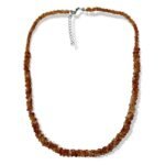 Pearlz Ocean Carnelian Twisted Necklace 20"-21" – 3-Line Graduated Gemstone Necklace for Ladies – Natural Beads – 925 Sterling Silver – Elegant & Meaningful Jewelry