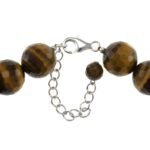 Pearlz Ocean Natural Tiger Eye Bracelet 12mm Round Beads, Elegant 925 Sterling Silver Jewelry for Ladies, Inner Strength & Balance - Image 4