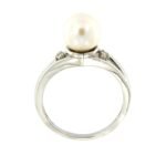 Pearlz Ocean Ladies Natural White Pearl & Topaz Cocktail Ring – 925 Silver Rhodium-Plated – Elegant Freshwater Gemstone Jewelry – Timeless Gift for Women - Image 4