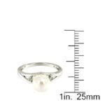 Pearlz Ocean Ladies Natural White Pearl & Topaz Cocktail Ring – 925 Silver Rhodium-Plated – Elegant Freshwater Gemstone Jewelry – Timeless Gift for Women - Image 5