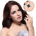 Pearlz Ocean Ladies Oval Black Spinel Cocktail Ring – Rhodium-Plated Sterling Silver, 7.2 Carat, Bold Statement – Perfect Gift & Special Occasion Jewelry - Image 4