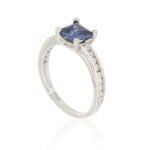 Pearlz Ocean Women’s Oval-Cut Blue Tanzanite Ring – 925 Sterling Silver Rhodium-Plated Cocktail & Engagement Jewelry with CZ – Elegant Gift - Image 2