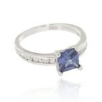 Pearlz Ocean Women’s Oval-Cut Blue Tanzanite Ring – 925 Sterling Silver Rhodium-Plated Cocktail & Engagement Jewelry with CZ – Elegant Gift - Image 3
