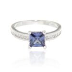 Pearlz Ocean Women’s Oval-Cut Blue Tanzanite Ring – 925 Sterling Silver Rhodium-Plated Cocktail & Engagement Jewelry with CZ – Elegant Gift - Image 4