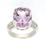 Pearlz Ocean Ladies Natural Purple Rose de France Amethyst & White Topaz Oval Ring – Prong-Set 925 Sterling Silver – Perfect Gift Jewelry - Image 5