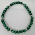 Pearlz Ocean Natural Malachite Bracelet 7.5-8 inch Fancy Round Beads, Ladies 925 Sterling Silver Jewelry, Confidence & Style Booster - Image 3
