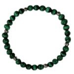 Pearlz Ocean Natural Malachite Bracelet 7.5-8 inch Fancy Round Beads, Ladies 925 Sterling Silver Jewelry, Confidence & Style Booster - Image 2