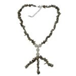 Pearlz Ocean Labradorite & Moonstone Tassel Necklace – 18" + 3" + Tassel – Natural Chip & Round Beads – Ladies – 925 Sterling Silver – Party-Ready Sparkle.