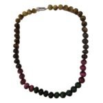 Pearlz Ocean Multi Tiger Eye Necklace for Women – 20" Natural Round Bead Gemstone Jewelry in 925 Sterling Silver, Stylish Healing Stone for Strength
