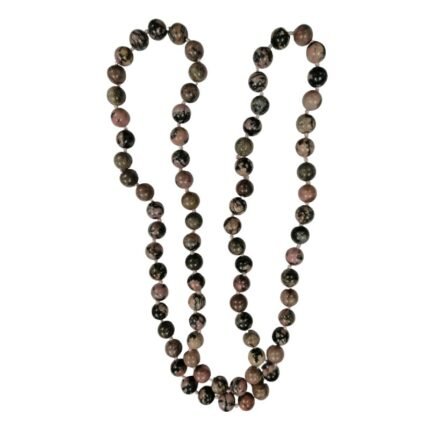 Pearlz Ocean Fine Cut Beaded Necklace for Women – 36" Natural Stone Jewelry with 10mm Round Beads in Sterling Silver, Elegant Endless Style