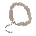 Pearlz Ocean Natural Rose Quartz Rondelle Chips Bracelet 7.5"+3" Ladies 925 Sterling Silver Emotional Healing Jewelry - Image 2