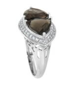 Pearlz Ocean Ladies Natural Topaz & Quartz Ring – 925 Sterling Silver Rhodium Plated – Elegant Statement Jewelry with 32 White Topaz Accents – Perfect Gift for Women - Image 4