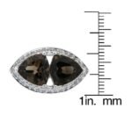 Pearlz Ocean Ladies Natural Topaz & Quartz Ring – 925 Sterling Silver Rhodium Plated – Elegant Statement Jewelry with 32 White Topaz Accents – Perfect Gift for Women - Image 3