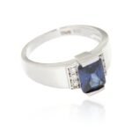 Pearlz Ocean Amethyst & White CZ Cocktail Ring – Pearlz Gallery Ladies’ 925 Sterling Silver, Rhodium Plated, 6x8mm Emerald Cut Tanzanite CZ, Halo White CZ – Statement Jewellery for Gifting & Everyday Wear - Image 4