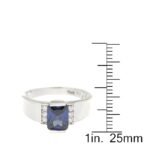 Pearlz Ocean Amethyst & White CZ Cocktail Ring – Pearlz Gallery Ladies’ 925 Sterling Silver, Rhodium Plated, 6x8mm Emerald Cut Tanzanite CZ, Halo White CZ – Statement Jewellery for Gifting & Everyday Wear - Image 3