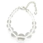 Pearlz Ocean Clear Crystal Bracelet Natural Round Stones 925 Sterling Silver Healing Jewelry for Ladies Elegant Peaceful Design