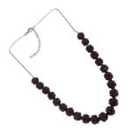 Pearlz Ocean Rhodolite Garnet Necklace for Women – 23" (20" + 3" Extension) – Natural Gemstone Flower Ball Beads – 925 Sterling Silver – Elegant Gift - Image 2