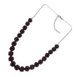 Pearlz Ocean Rhodolite Garnet Necklace for Women – 23" (20" + 3" Extension) – Natural Gemstone Flower Ball Beads – 925 Sterling Silver – Elegant Gift - Image 3