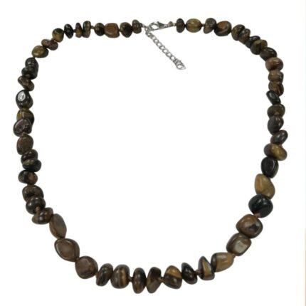 Pearlz Ocean Yellow Tiger Eye Necklace for Women – 18" + 2" Extension Natural Knotted Gemstone Jewelry in 925 Sterling Silver, Confidence & Healing Stone