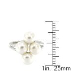 Pearlz Ocean Ladies Natural White Freshwater Pearl Split Band Engagement Ring – 925 Sterling Silver – Hypoallergenic Bridal Jewelry – Elegant Style. - Image 5