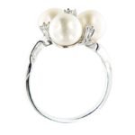 Pearlz Ocean Ladies Natural White Freshwater Pearl Split Band Engagement Ring – 925 Sterling Silver – Hypoallergenic Bridal Jewelry – Elegant Style. - Image 4