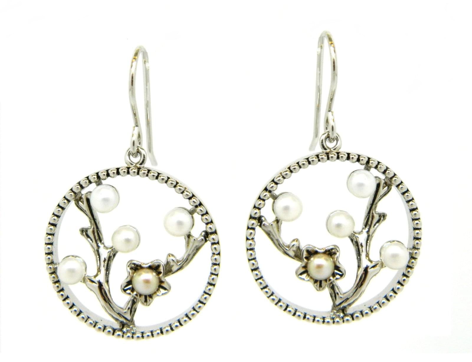 Pearlz Ocean Sterling Silver and Freshwater Pearl EarRings