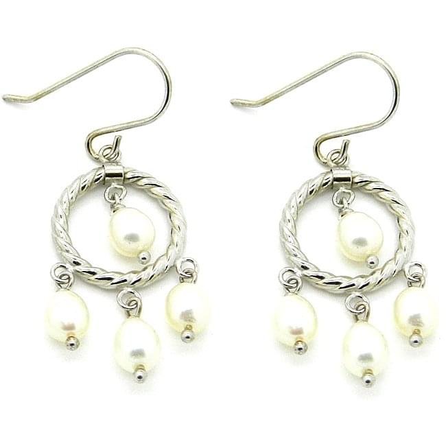 Pearlz Ocean Sterling Silver and Freshwater Pearl EarRings