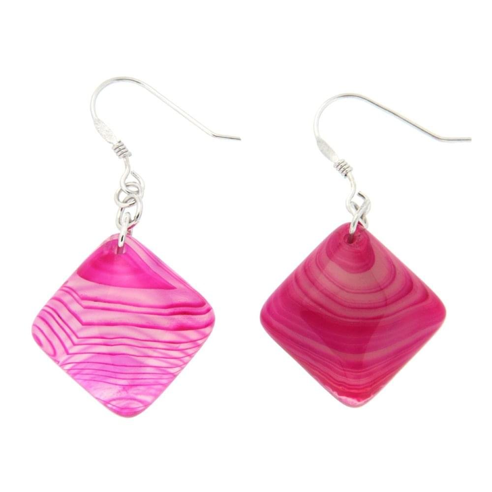 Pearlz Ocean Pink Banded Agate EarRings 1 Pearlz Ocean Pink Banded Agate EarRings