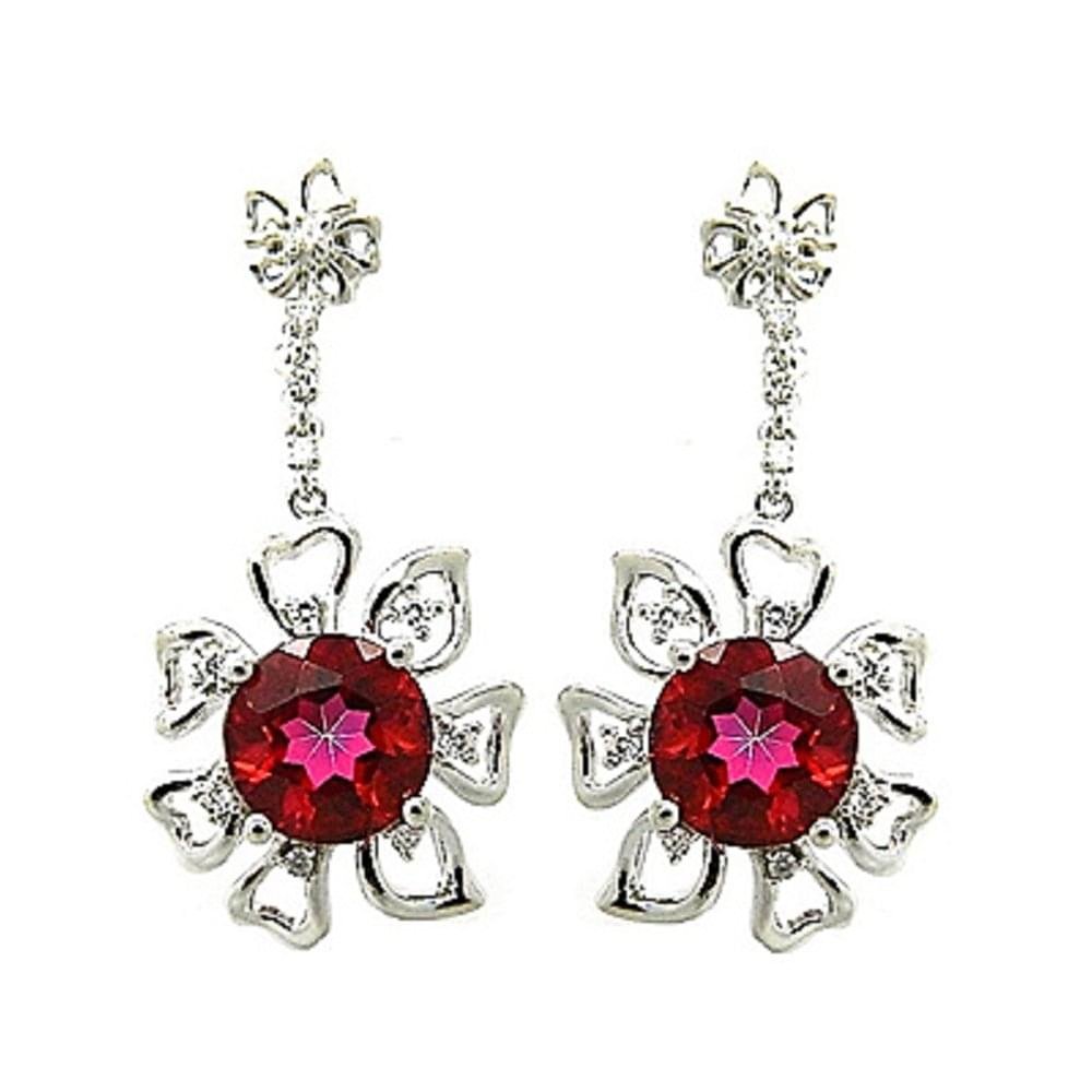 GGL Sterling Silver Peony Topaz EarRings