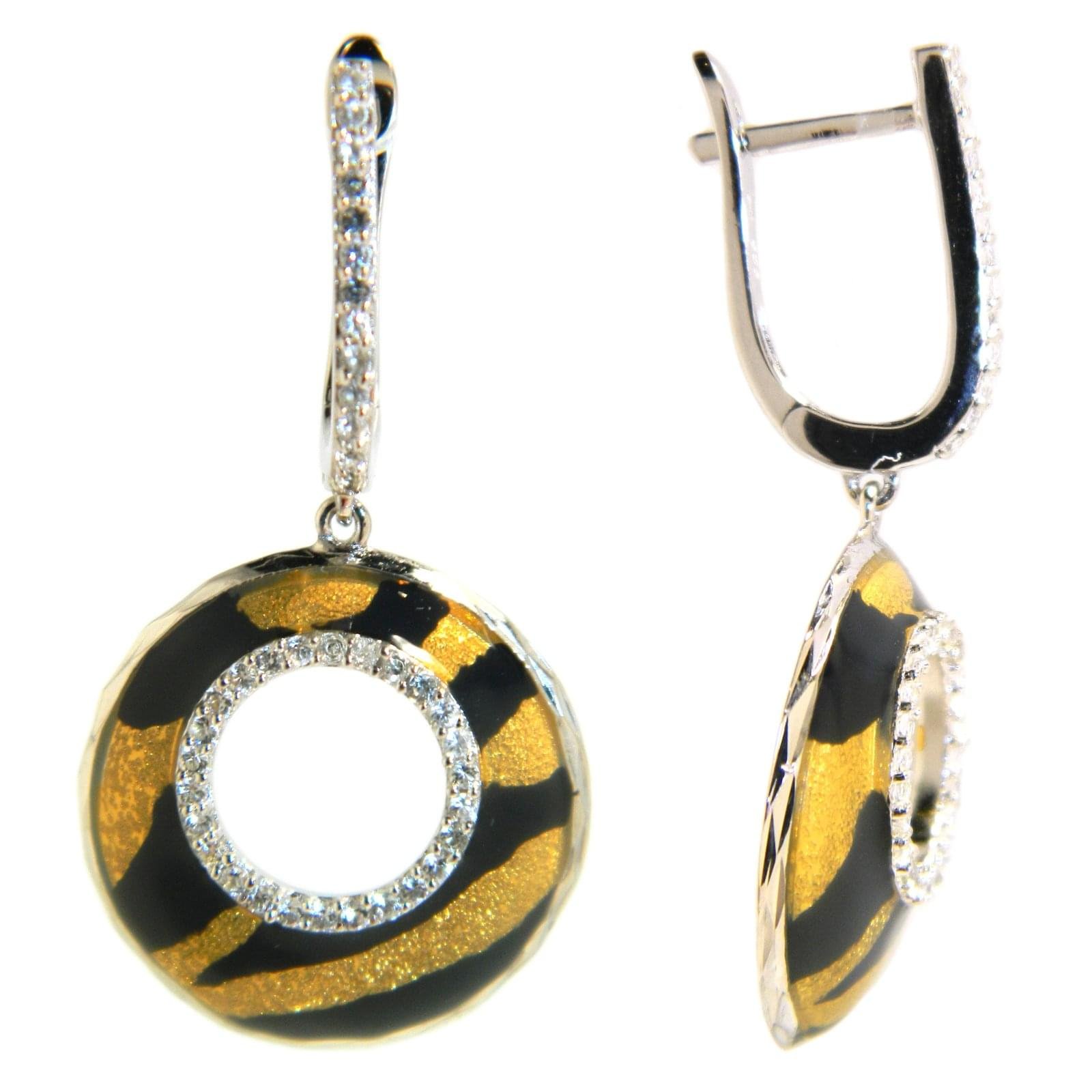 GGL Sterling Silver Animal Print & White Topaz Ring