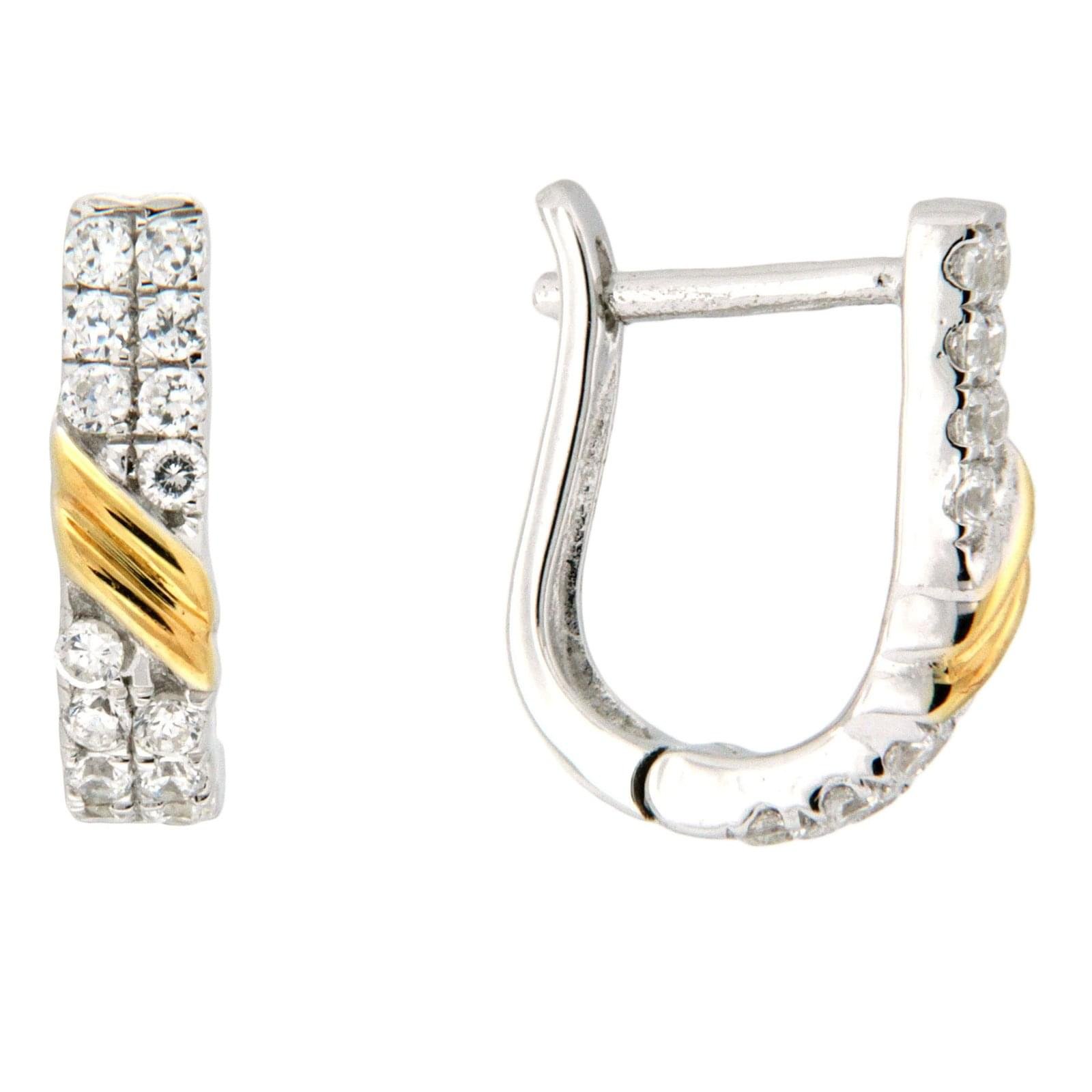 GGL Sterling Silver White Zircon EarRings