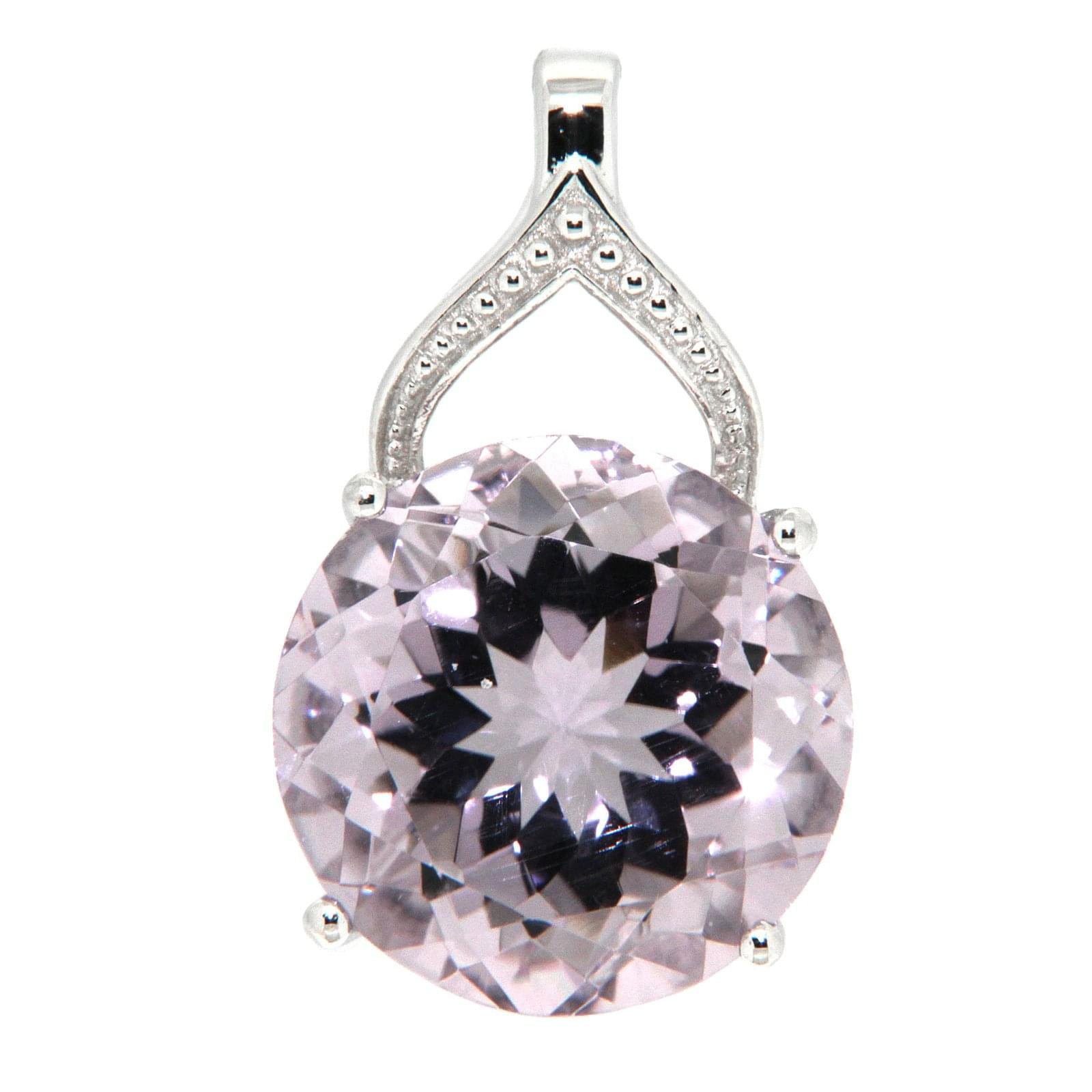 GGL Sterling Silver Rose de France Amethyst Pendant 1 GGL Sterling Silver Rose de France Amethyst Pendant