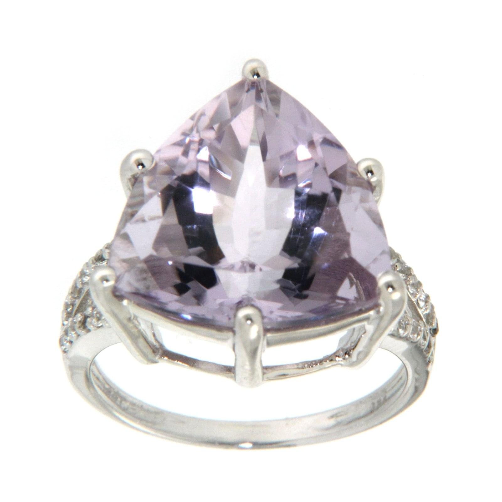 GGL Sterling Silver Rose de France Amethyst Ring